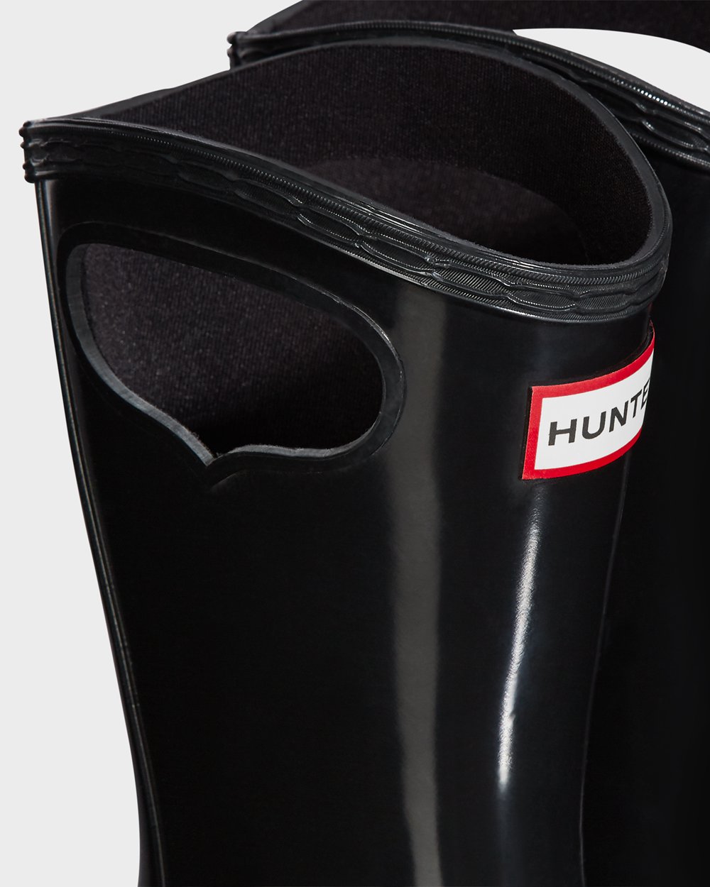 Hunter Original Big Grab Handle Gloss Rain Boots - Shop Online Kids Black - BAQZTX731